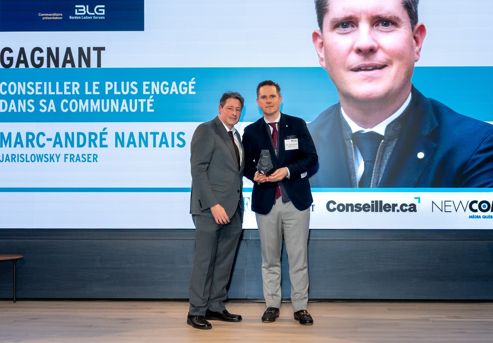 Photo prise à l'occasion du Concours Les conseillers à l'honneur! - 2025. On y voit Richard Cloutier et Marc-André Nantais.