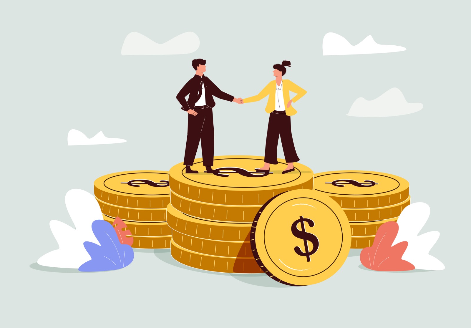 Négociation salariale, discussion sur les augmentations de salaire ou accord sur les salaires et les avantages sociaux, accord commercial ou concept de fusion et d’acquisition.