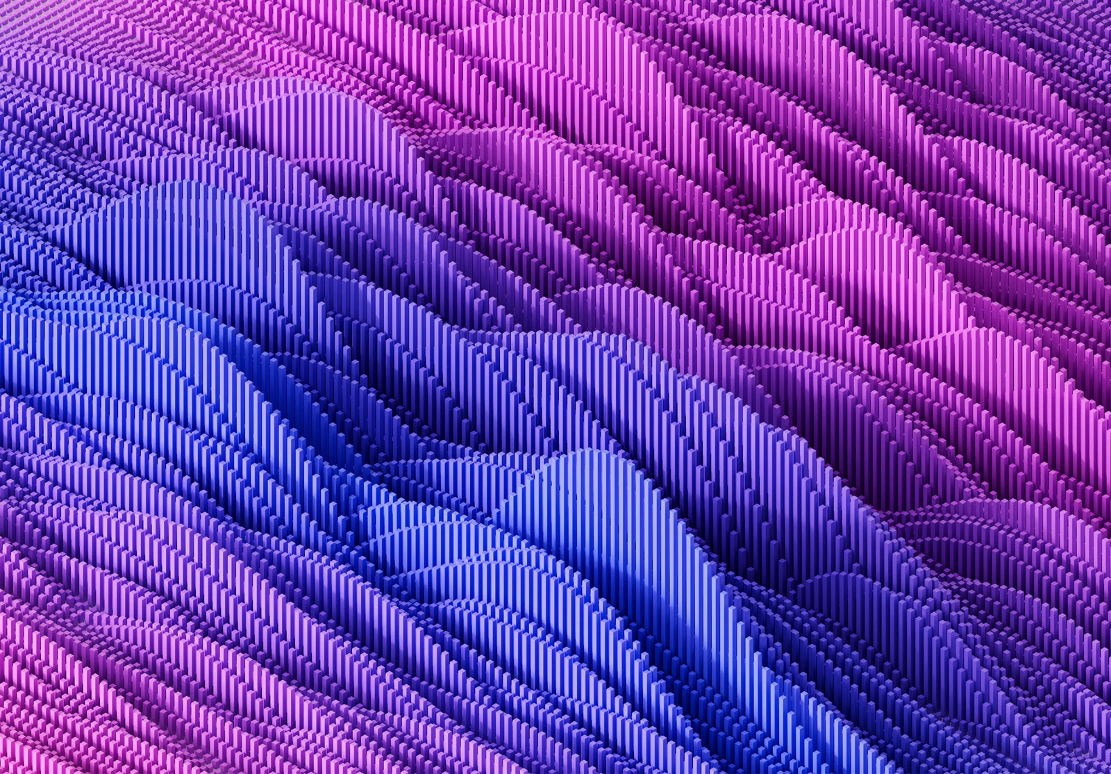 Image graphique représentant des vagues roses et violettes, composée de graphiques